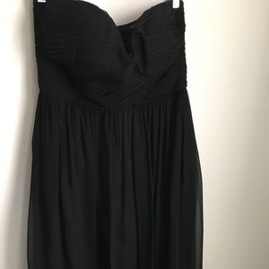 Donna Morgan black silk strapless dress
